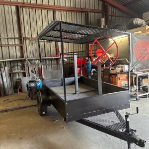 5x8 Santa Maria grill on a trailer with dual crank