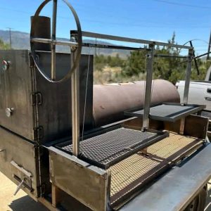 250 Gallon Reverse Flow Smoker with Vertical Grill & Deep Fryer